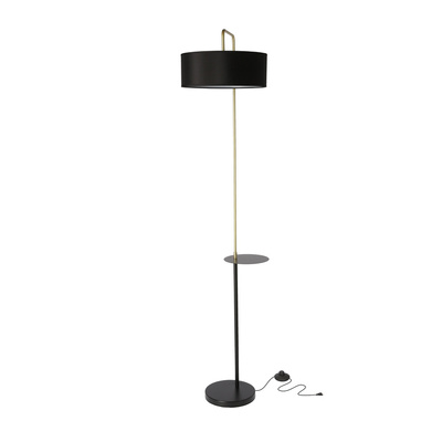Lampa podłogowa czarna złota 1xE27 Impact 51-00026