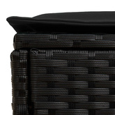 Pufa ogrodowa z poduszką Czarny 80 x 38 x 45 cm Rattan PE