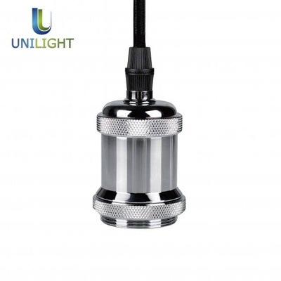 Lampa wisząca retro E27 - chrom - 1m