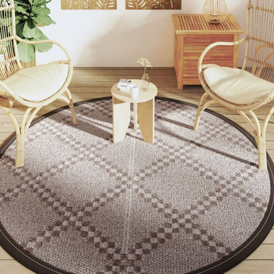vidaXL Dywan na zewnątrz, brązowy, ?200 cm, PP