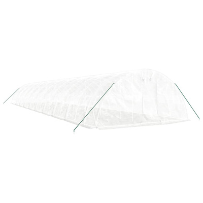 Szklarnia ze stalową ramą, biała, 100 m?, 20x5x2,3 m