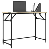 vidaXL Biurko, dąb sonoma, 100x45x76 cm, materiał drewnopochodny, stal