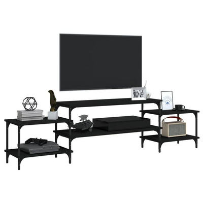 vidaXL Szafka pod TV, czarna, 197x35x52 cm, materiał drewnopochodny