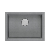 LOGAN 100 GraniteQ zlewozmywak silver stone 59,5x45,1x21,5 cm 1-komorowy podwieszany z syfonem manualnym stal szlachetna