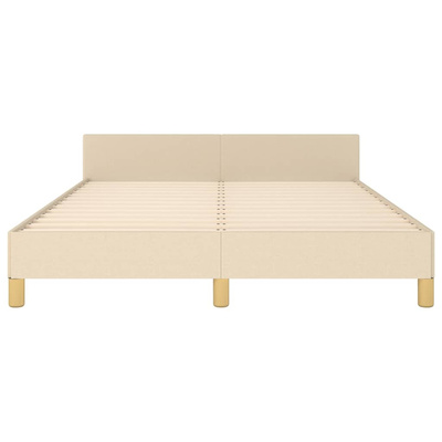 vidaXL Rama łóżka z zagłówkiem, kremowa, 140x200 cm, obita tkaniną model standard