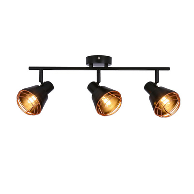 Lampa ścienna/sufitowa czarna klosz miedziany 3xE14 40W Neria 93-82572