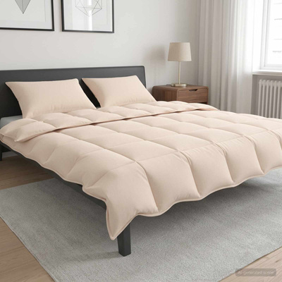 Zestaw kołder 2 szt. 200 x 200 cm Na wszystkie sezony Beżowy