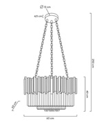 Lampa wisząca IMPERIAL GOLD 60 - stal, kryształ-ADANI