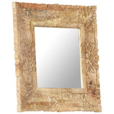 vidaXL Lustro w ramie z litego drewna mango, 50 x 50 cm