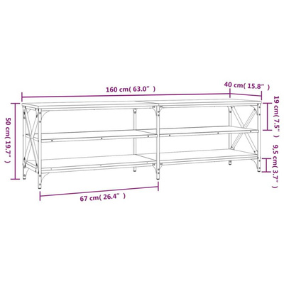 vidaXL Szafka pod TV, czarna, 160x40x50 cm, materiał drewnopochodny