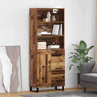 Highboard 2 szt. Stare drewno 69,5 x 34 x 180 cm