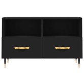 vidaXL Szafka pod TV, czarna, 80x36x50 cm, materiał drewnopochodny