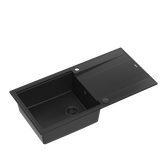EVAN 146 XL GraniteQ zlewozmywak z syfonem Push 2 Open 1-komorowy z/o (1000x500x210; kom. 420x480) pure carbon / elementy pure carbon