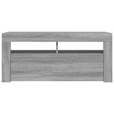 Szafka pod TV z oświetleniem LED, szary dąb sonoma, 90x35x40 cm vidaXL