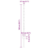 Wbudowany słupek ogrodzeniowy 11 szt. srebrny 140 cm