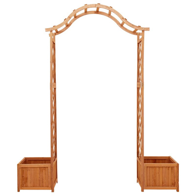 vidaXL Pergola ogrodowa z donicami, lite drewno jodłowe