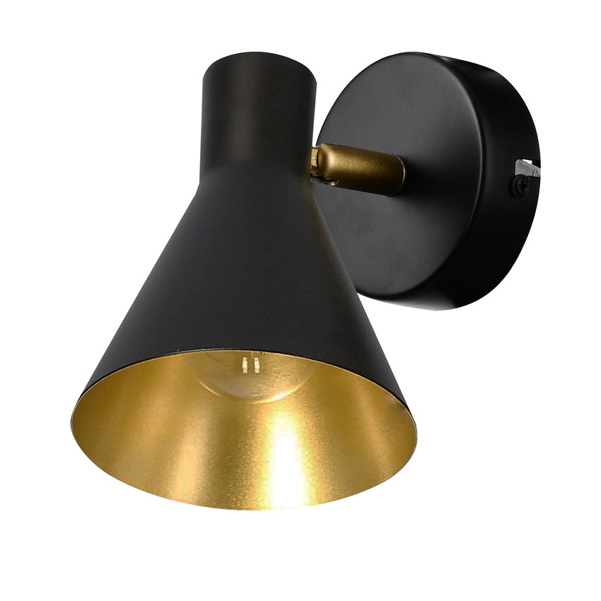 Kinkiet czarno-złoty 1xE14 regulowany ścienny Less Candellux 21-70968