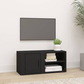 vidaXL Szafka pod TV, czarna, 80x31,5x36 cm, materiał drewnopochodny