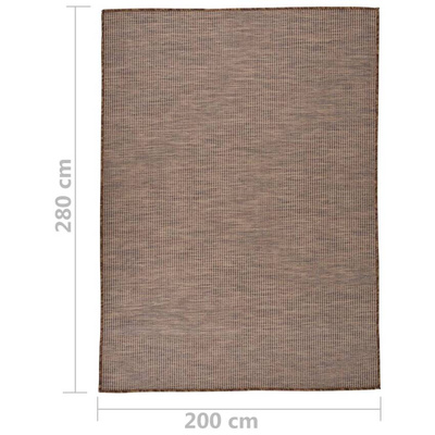 vidaXL Dywan zewnętrzny o płaskim splocie, 200x280 cm, brązowy