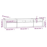 vidaXL Szafka pod TV z oświetleniem LED, szarość betonu, 210x35x40 cm