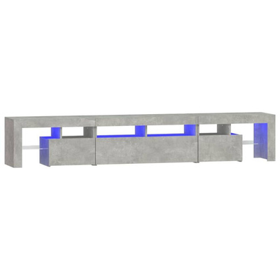 vidaXL Szafka pod TV z oświetleniem LED, szarość betonu, 230x36,5x40cm