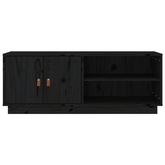 vidaXL Szafka pod TV, czarna, 105x34x40 cm, lite drewno sosnowe