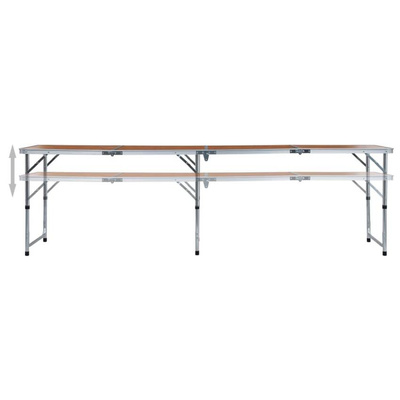 vidaXL Składany stolik turystyczny, aluminiowy, 240x60 cm