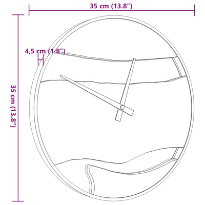 Zegar ścienny, brązowy, ?35 cm, żelazo i drewno oliwne