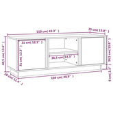 Szafka pod TV, miodowy brąz, 110x35x40,5cm, lite drewno sosnowe vidaXL
