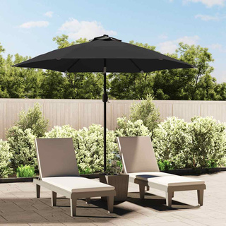 Parasol ogrodowy na metalowym słupku, 300 cm, czarny