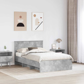 Ramka łóżka Betonowy szary 120 x 190 cm Drewno inżynieryjne