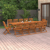 13-cz. zestaw mebli ogrodowych 280x90x75cm lite drewno akacjowe