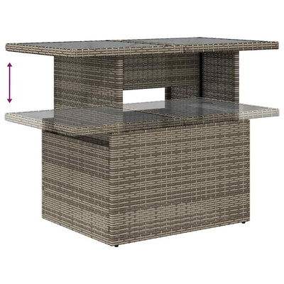 6-cz. zestaw wypoczynkowy do ogrodu z poduszkami, szary, polirattan