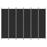 Parawan 6-panelowy, czarny, 300x220 cm, tkanina
