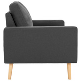 vidaXL 2-osobowa sofa, ciemnoszara, tapicerowana tkaniną