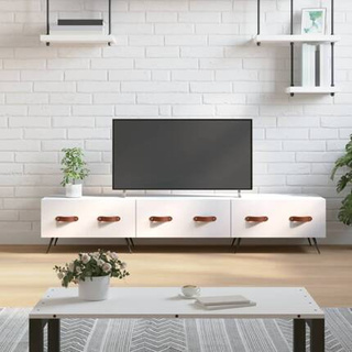 vidaXL Szafka pod TV, biała, 150x36x30 cm, materiał drewnopochodny wariant 6