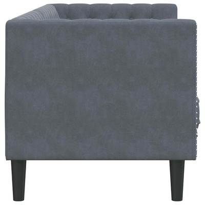 Sofa Ciemnoszary 194 x 74,5 x 70,5 cm Aksamit