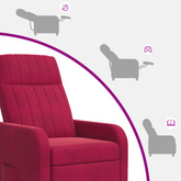 Fotel recliner Czerwone wino Welur