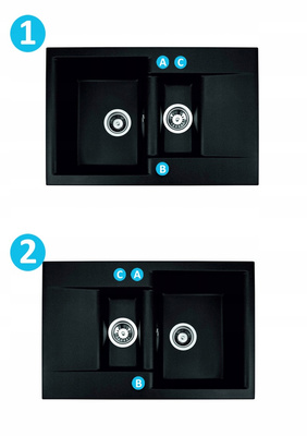 Zlewozmywak Estein 1,5K 08 / czarny nakrapiany