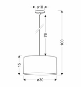 Legno lampa wisząca 30 1x40w e27 abażur dębowy