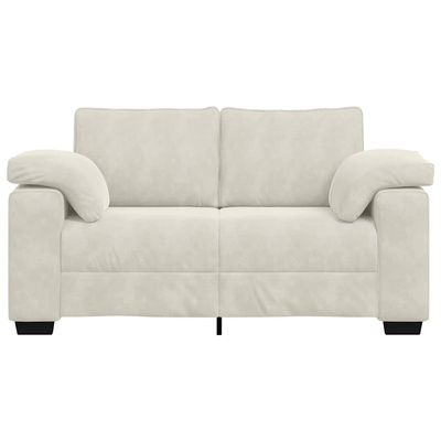 Sofa dwuosobowa, kremowa, 160x77x82 cm, aksamit