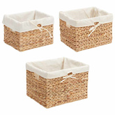 Kosze do przechowywania 3 pcs Naturalny Hiacynt wodny