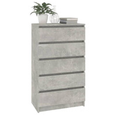 vidaXL Komoda, szarość betonu, 60x36x103 cm, materiał drewnopochodny