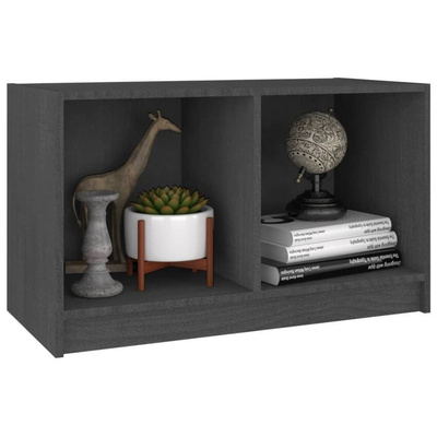 vidaXL Szafka pod TV, szara, 70x33x42 cm, drewno sosnowe