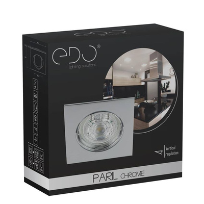 Punktowa oprawa sufitowa wpuszczana regulowana PARIL Chrome IP20 kwadratowa chrom EDO777321 EDO Solutions