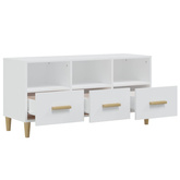 Szafka pod TV, biała, wysoki połysk, 102x36x50 cm vidaXL
