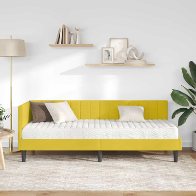 Rama Łóżka Narożnego z Materacem 2 szt. Żółty 80 x 200 cm