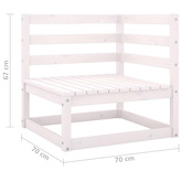 2-osobowa sofa ogrodowa, biała, lite drewno sosnowe