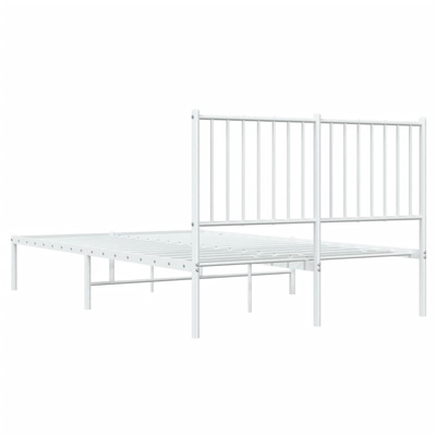 vidaXL Metalowa rama łóżka z wezgłowiem, biała, 120x190 cm model standard