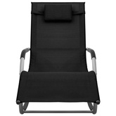 vidaXL Leżak, tworzywo textilene, czarno-szary